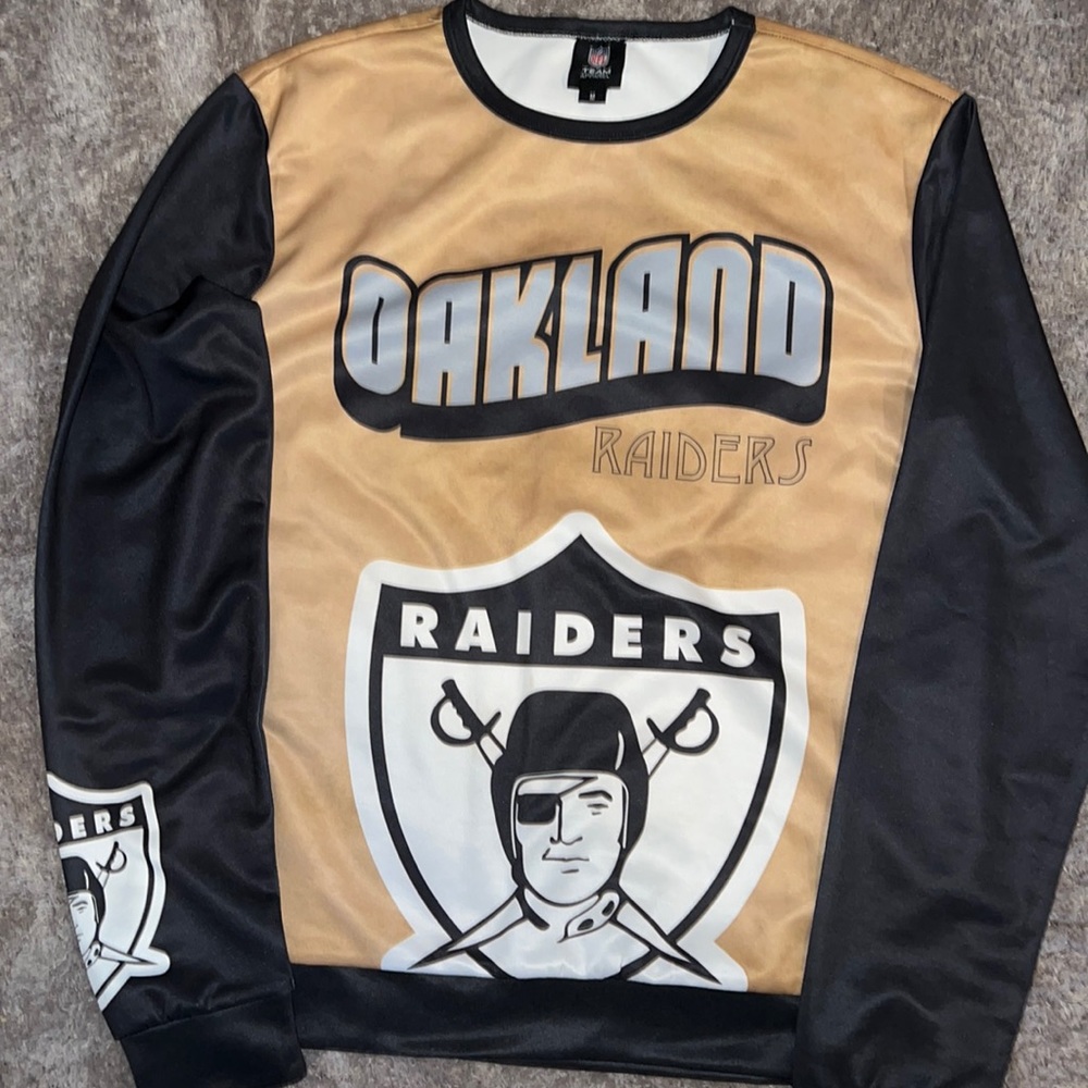 Authentic Oakland Raiders 100% polyester crewneck sweatshirt